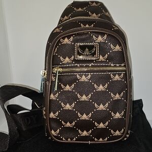 Wendy Keen Brown Patterned Crossbody Sling Bag With Dustbag